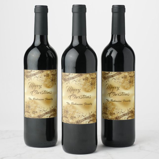 Etiqueta Para Botella De Vino Personalized Merry Christmas (Botellas)