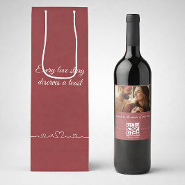 Etiqueta Para Botella De Vino Personalized photo and music with QR code