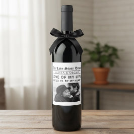 Etiqueta Para Botella De Vino Personalized Romantic Custom Love Story Photo