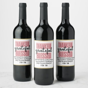 Etiqueta Para Botella De Vino Personalized Thanksgiving Bottle Labels: Share the