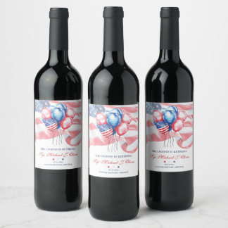 Etiqueta Para Botella De Vino Personalized U.S. Military Retirement
