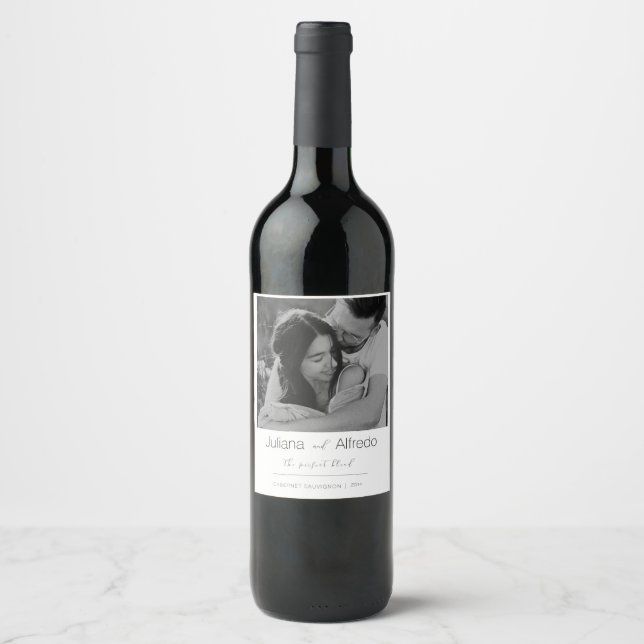 Etiqueta Para Botella De Vino Personalized Wedding Wine Label  (Anverso)