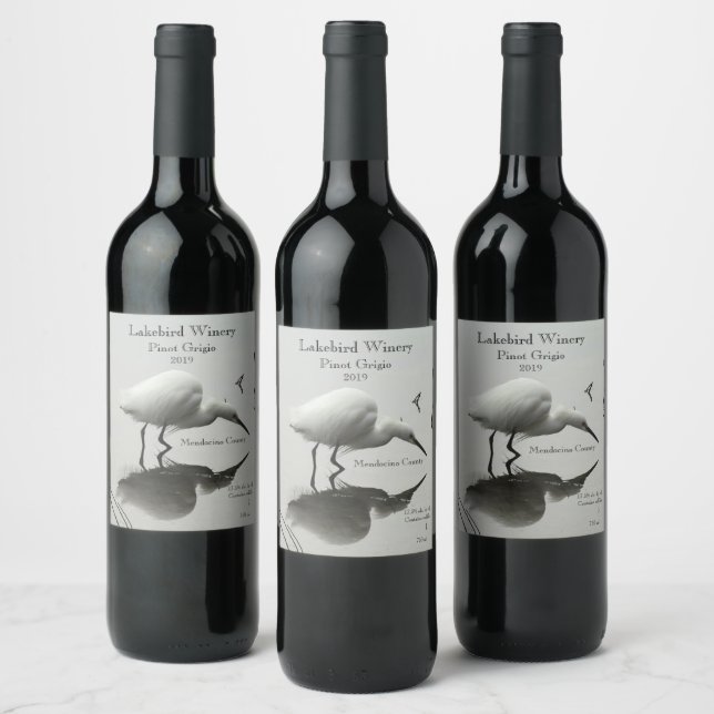 Etiqueta Para Botella De Vino Pesca de garganta con nieve (Botellas)