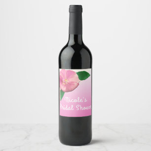 Etiqueta Para Botella De Vino Petunias rosadas Elegante Bridal Shower Wine Labs