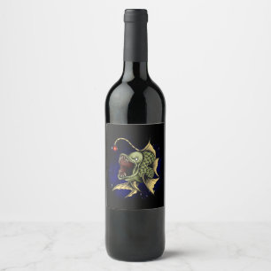 Etiqueta Para Botella De Vino pez depredador