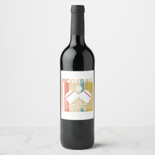 Etiqueta Para Botella De Vino Pickleball Retro Vintage