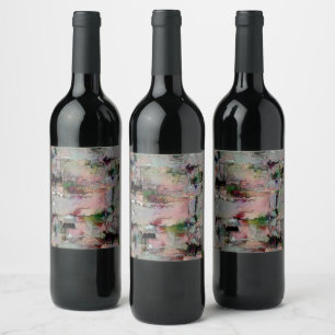 Etiqueta Para Botella De Vino Piedra rústica de color predominante salmón a gris