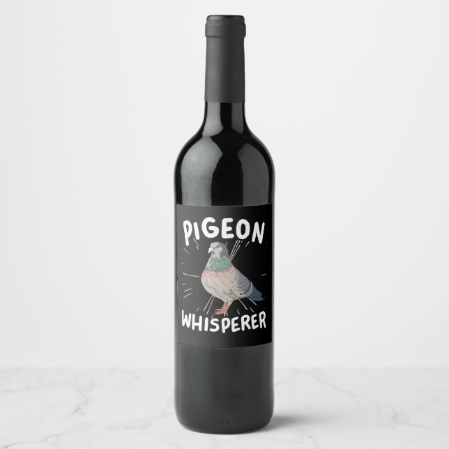 Etiqueta Para Botella De Vino Pigeon - Pigeon Whisper (Anverso)