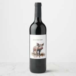 Etiqueta Para Botella De Vino Piglet lúdico, personalizado