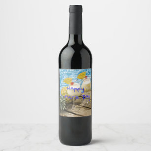 Etiqueta Para Botella De Vino piña colada de piña
