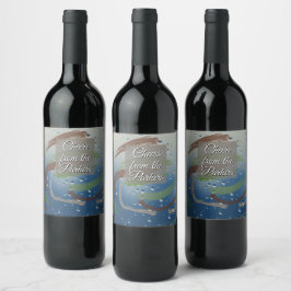 Etiqueta Para Botella De Vino Pinceladas Verdes, Marrones y Beige