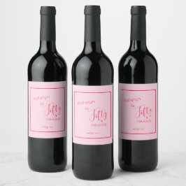 Etiqueta Para Botella De Vino Pink Fifty & FABULOUS Personalizado! Cumpleaños