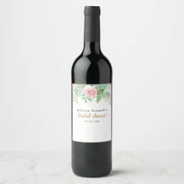 Etiqueta Para Botella De Vino Pink Floral Bridal Shower Fun Fun