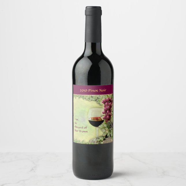 Etiqueta Para Botella De Vino Pinot Noir 🍷 (Anverso)