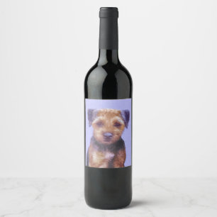 Etiqueta Para Botella De Vino Pintado de la frontera del territorio - Arte de pe