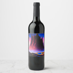 Etiqueta Para Botella De Vino Pintura al óleo del mundo de los sueños