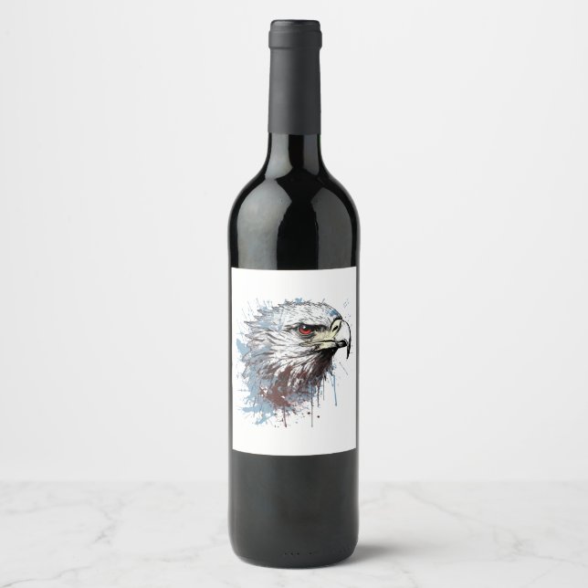 Etiqueta Para Botella De Vino Pintura de águila (Anverso)