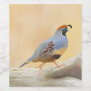 Etiqueta Para Botella De Vino Pintura de codorniz de gambrel original arte de av