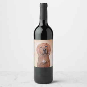 Etiqueta Para Botella De Vino Pintura de conchas de la médula rojiza - Arte de 
