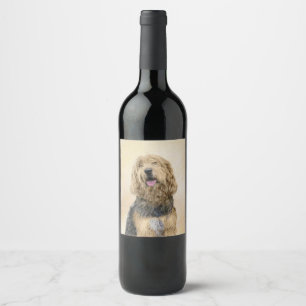 Etiqueta Para Botella De Vino Pintura de otros lugares - Arte de perros original