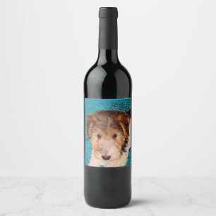 Etiqueta Para Botella De Vino Pintura de pipa de Fox Terrier - Arte Perro Origin