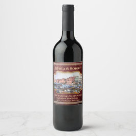 Etiqueta Para Botella De Vino Pintura del Gran Canal, Venecia, Italia