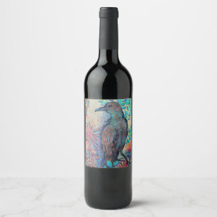Etiqueta Para Botella De Vino pintura raven