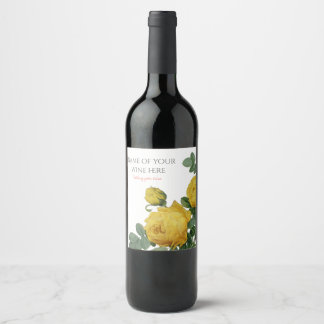 Etiqueta Para Botella De Vino Pintura rosa amarillo vintage
