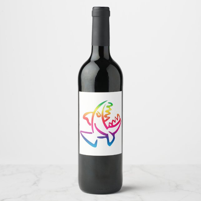 Etiqueta Para Botella De Vino Piranha (Anverso)