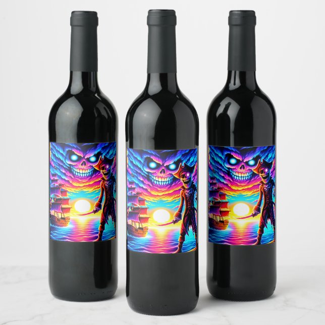 Etiqueta Para Botella De Vino Pirata (Botellas)
