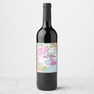 Etiqueta Para Botella De Vino Piscina tropical