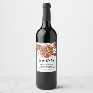 Etiqueta Para Botella De Vino Pizza Ciao Baby Italiana Fiesta de Bienvenida para