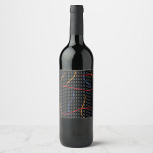 Etiqueta Para Botella De Vino Placa y puntos de pintura retro