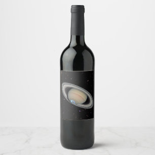 Etiqueta Para Botella De Vino Planet Saturn Starry Sky