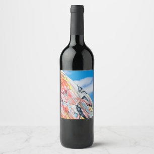 Etiqueta Para Botella De Vino planeta graffiti