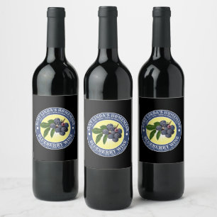 Etiqueta Para Botella De Vino Plantilla de etiqueta de vino de arándano casero