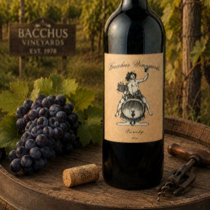 Etiqueta Para Botella De Vino Plantilla de etiqueta de vino Kraft Bacchus