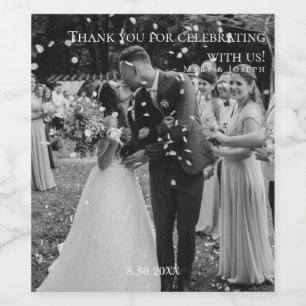 Etiqueta Para Botella De Vino Plantilla de foto de agradecimiento de boda person