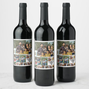 Etiqueta Para Botella De Vino Plantilla de personalizado de 14 Collages de fotos
