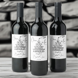 Etiqueta Para Botella De Vino Plantilla minimalista de torre de champán de mano