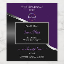 Plata ondulada morada negra con logotipo