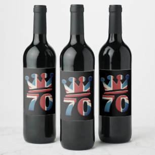 Etiqueta Para Botella De Vino Platinum Jubilee Queen Elizabeth 70 años