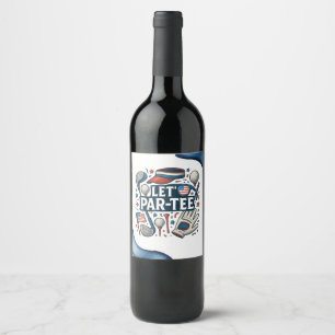 Etiqueta Para Botella De Vino Platos de Papel Golf Fiesta Americana de Golf 4 de