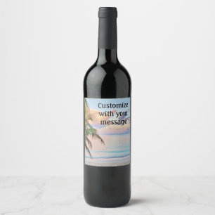 Etiqueta Para Botella De Vino Playa Tropical