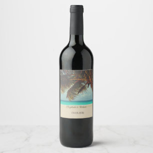 Etiqueta Para Botella De Vino Playa Tropical,Palma