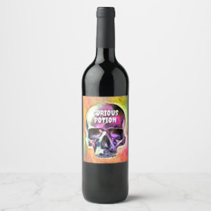 Etiqueta Para Botella De Vino Poción Curiosa.