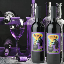 Etiqueta Para Botella De Vino Poción de burbuja de elaboración de brujas en Caul