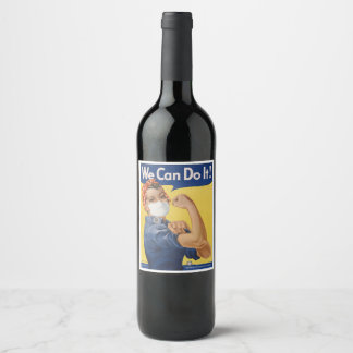 Etiqueta Para Botella De Vino ¡Podemos Hacerlo! Reinicio de Rosie the Riveter 20