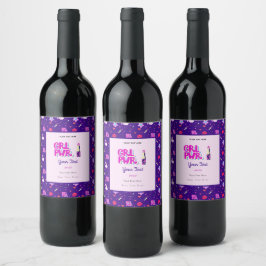Etiqueta Para Botella De Vino Poder de chicas