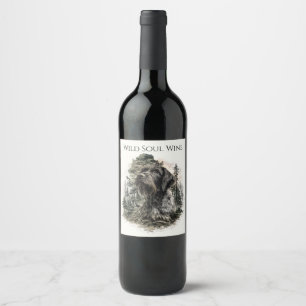 Etiqueta Para Botella De Vino Pointer Alemán de Pelo Cargado
